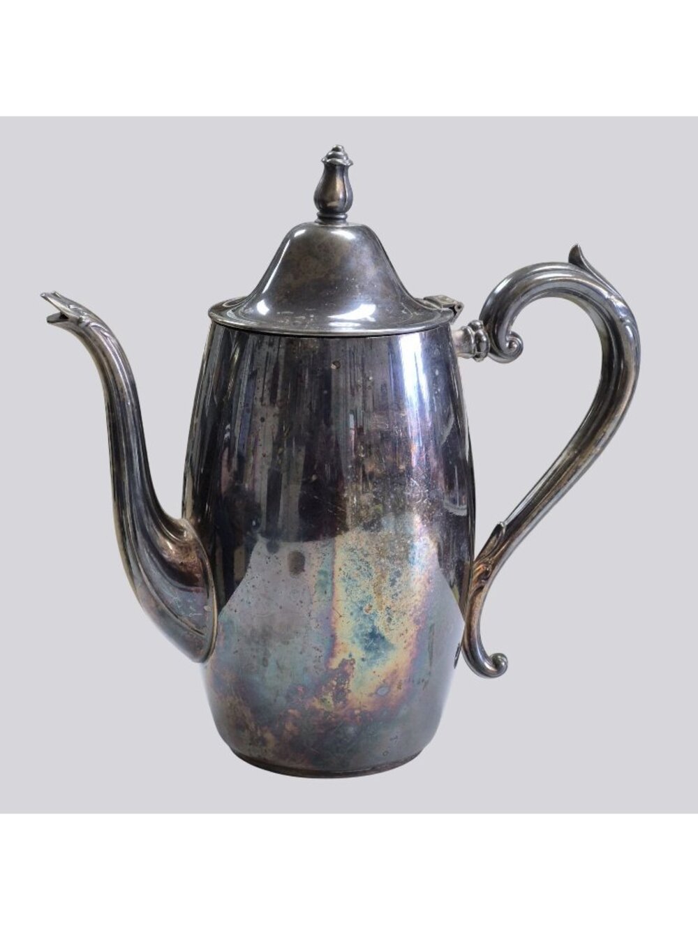 Vintage Oneida Silversmiths Silver-Plated Coffee/Tea Pot Ornate Handle & Spout